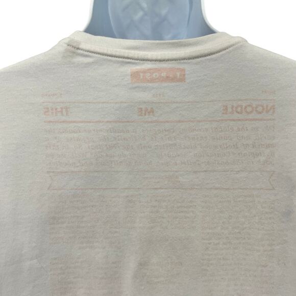 Noodle Bar News White Orange Crew Neck Short Sleeve T-Shirt size M T-Post Ramen - Picture 6 of 13